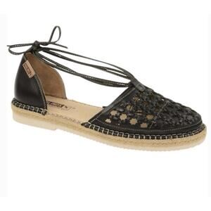 Pikolinos Shoes Womens Size 39 Espadrille Flats Woven Cutout Leather Summer Casu